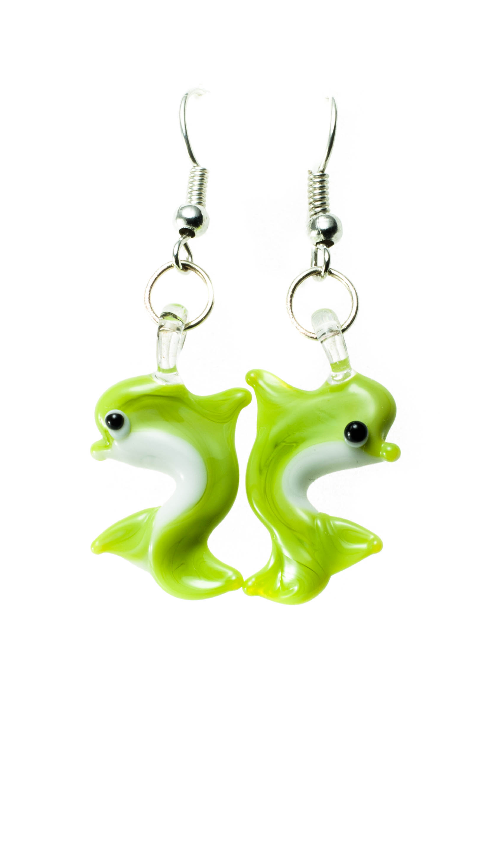 Naušnice Delfini svijetlozelena pastel